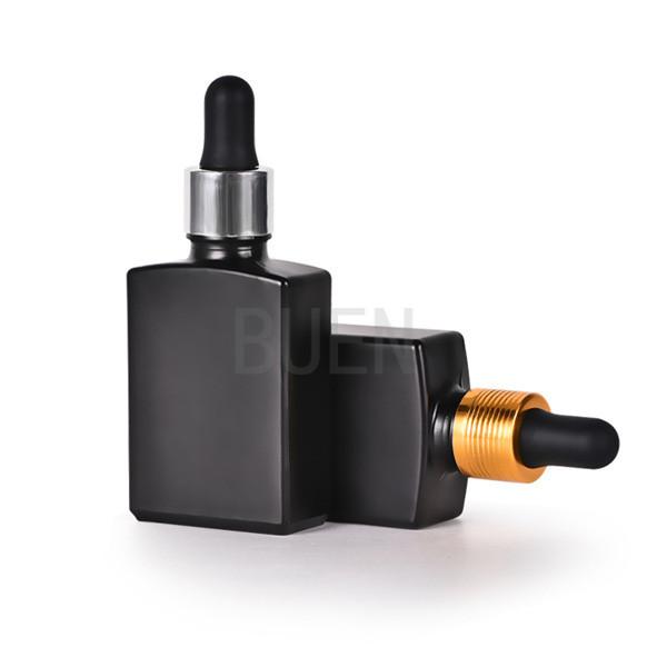 Buy cheap Cosmetic Packaging Glass Dropper Bottle Frosted Black Customized from wholesalers