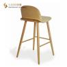 Buy cheap 73cm High Foot Stools Contemporary Low Back Solid Wood Bar Chair from wholesalers