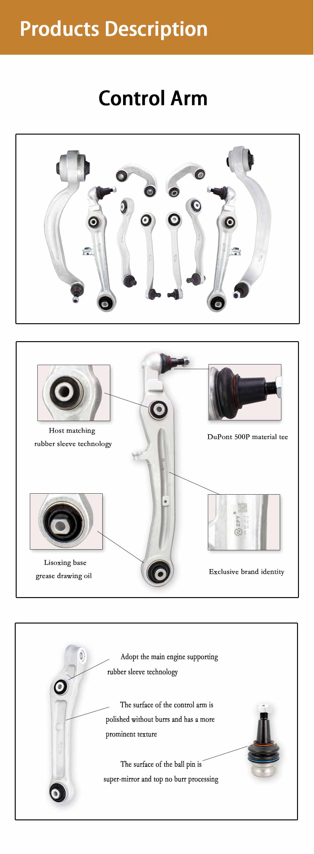 ZPY Front Wheel Lateral control link For Porsche 911 GT Carrera Cayman Boxster 99134114301