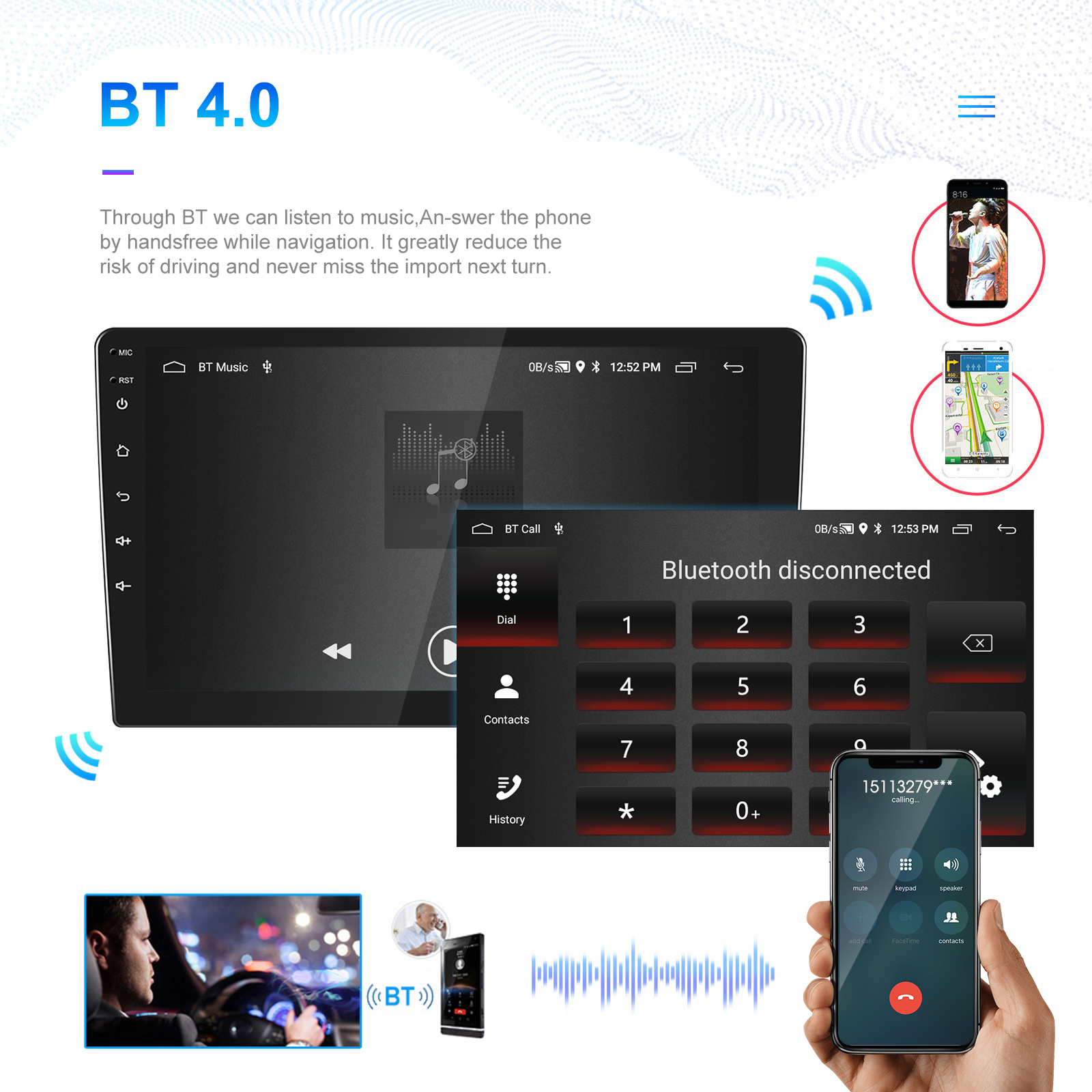 7/8/9 Inch Android 2Din Car Radio Player with 2GB RAM 32GB ROM and Mirror Link Support