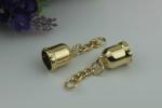 Durable 14mm width handbag metal cord end stopper gold metal caps for tassel