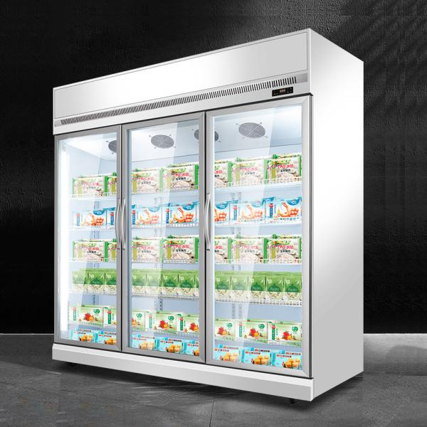 Buy cheap -22 Degrees Fan Cooling Upright Triple Glass Door Ice Cream Display Freezer from wholesalers