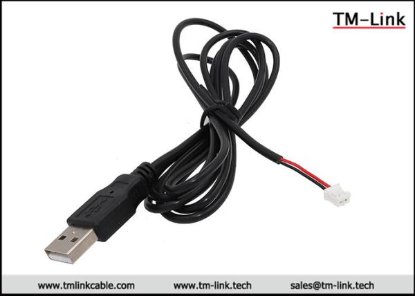 Buy cheap USB 2.0 Type-A male to Molex PH2.0 wafer 2 core 26AWG Black PVC jacket cable from wholesalers