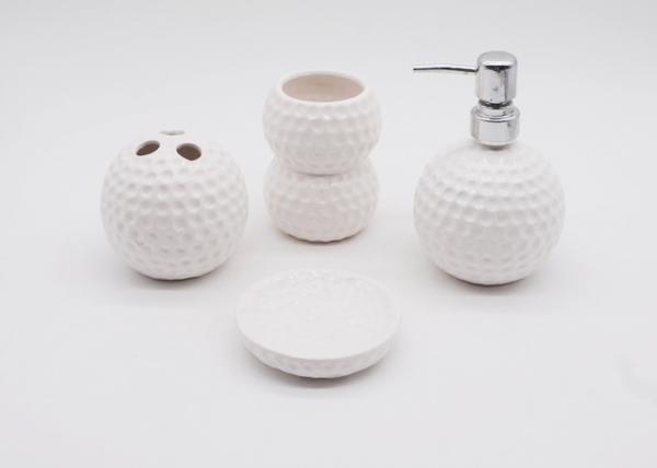 Hand Painted Ceramic Golf Bathroom Accessories Sets Sanitary Ware Solid White
