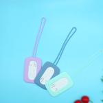 Cartoon Baggage Suitcase Labels Colorful Silicone Name ID Card For Creative
