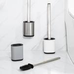 Stainless Steel Compact Bathroom TPR Toilet Brush Holder Set with Hot European