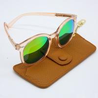 Buy cheap Travelling Textured Metal Chain Buckle PU Leather Sunglasses Case Multicolor product