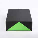 Double Door Luxury Gift Boxes Black Green Pu Leather Cardboard Customized Cutout