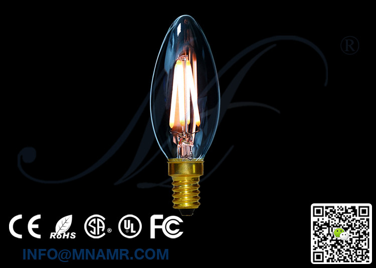 New Arrival 360 Degree Beam Angle E14 4Watts CE RoHS FCC SAA UL Led Filament Bulbs Filament Lamps Filament Lights