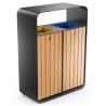 Buy cheap Contemporary Outdoor Wooden Garbage Bin 2 Compartments Recycling Bin Public Dustbin from wholesalers