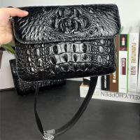 Buy cheap Authentic Crocodile Skin Men's Small Shoulder Bag Ultrathin Flap Purse Genuine product