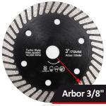 Hot Press Sintered 75mm Diamond Saw Blade Super Thin Turbo Cutting Granite
