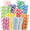 Buy cheap 6mm Christmas Drinking Black And White Rainbow Biodegradable Paper Straws from wholesalers