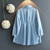 Buy cheap 110cm Children'S Dress Clothing Toddlers Temperament Navy Blue Pleated Skirt from wholesalers