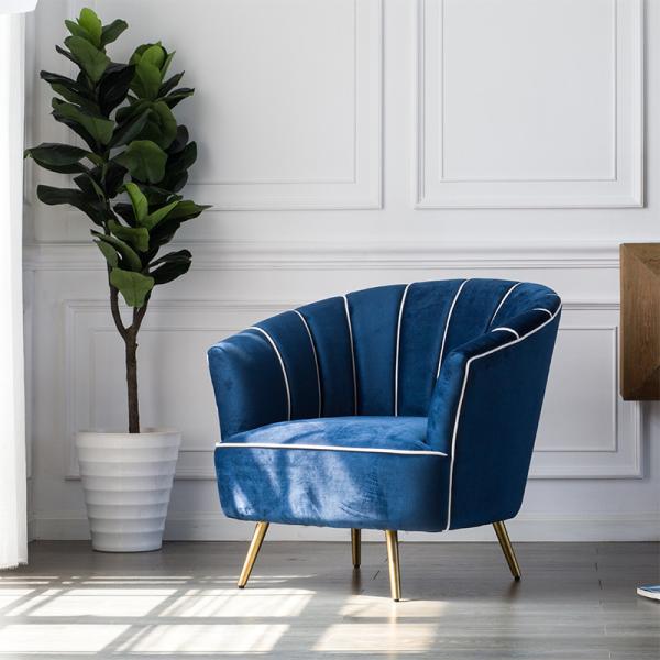 Buy cheap Modern fancy design living room furniture single seat sofa event wedding sofa stainless steel legs velvet sofa chair from wholesalers