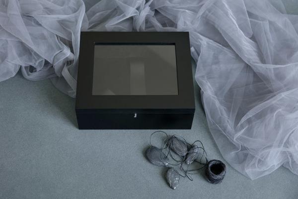 Buy cheap Pine Wooden Photo Album Box Black Color With Lacquer For Usb Driver from wholesalers