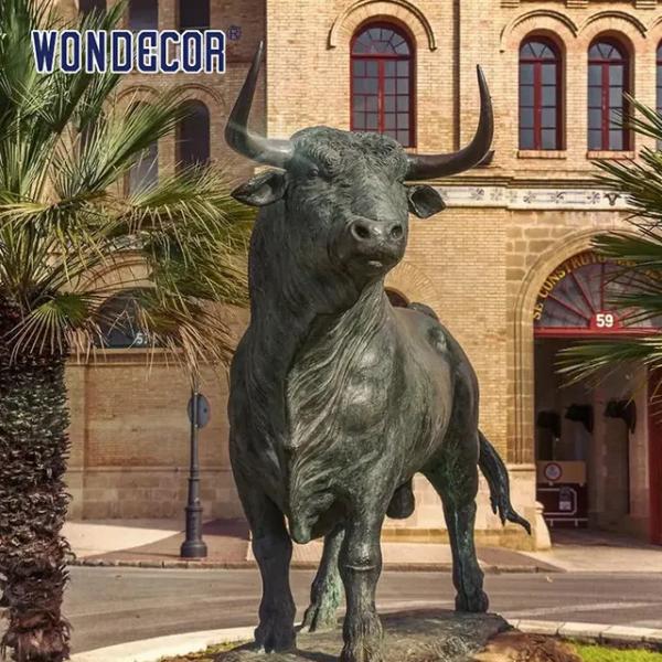 Buy cheap Outdoor decorative metal animal life size cast bison Bronze sculpture from wholesalers