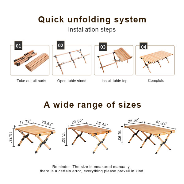 Portable Folding Camping Table With Easy Carrying Bag For Picnic Beach