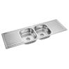 Buy cheap Satin Polish 2 Bowl Kitchen Sink With Drainboard Stainless Steel Anti Corrosion from wholesalers