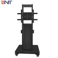 Buy cheap Black Floor Stand Mobile TV Trolley , 90 Degree Overturn Angle Rolling TV Cart product