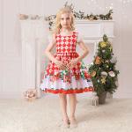 Children'S Dress Clothing Girls Fancy Christmas Dress Snowflake Printed Dresses