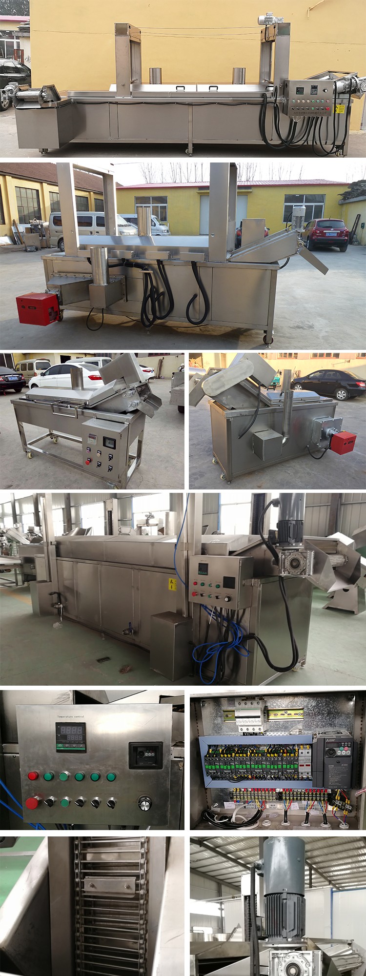 Hotels Industrial Automatic Fryer for Frying Potato Chips and Peanuts in Double Tanks