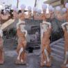 Buy cheap Marble Woman Statues Sculpture Floor Lamp Life Size White Stone Carving Garden Decoration from wholesalers