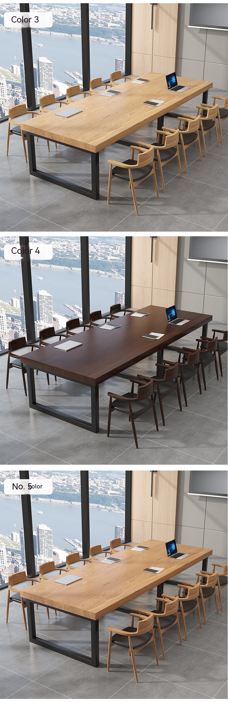 European Style School Negotiation Table with Convertible Design and Solid Wood Material