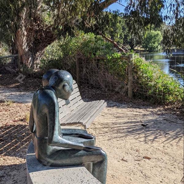Buy cheap Modern Lost Wax Bronze Sculpture , Commissioned Bronze Together Statue Patina Finish from wholesalers