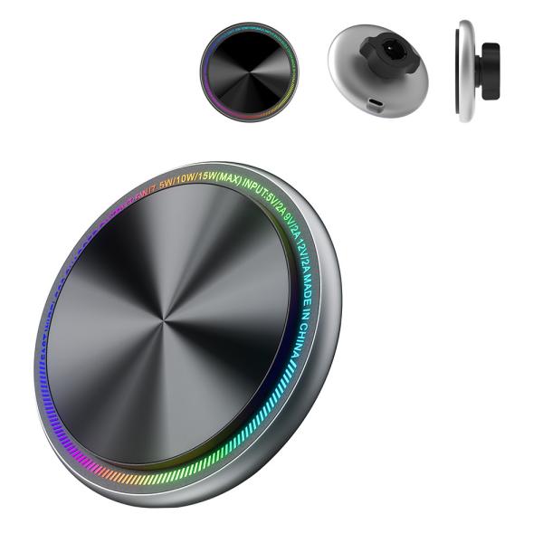 Magnetic Wireless Charging Car Phone Holder With Running Light And Customizable