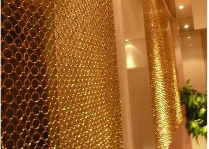 Round Hole Chain Mail Curtain , Architectural Ring Mesh Curtain