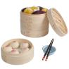 Buy cheap Customized Logo Acceptable Bamboo Steamer Basket Food Grade Food Dumplings Steamers from wholesalers