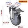 Buy cheap RoHS Grey Chrome Coating 4 Inch Castor Wheels 80kg Load Capacity from wholesalers