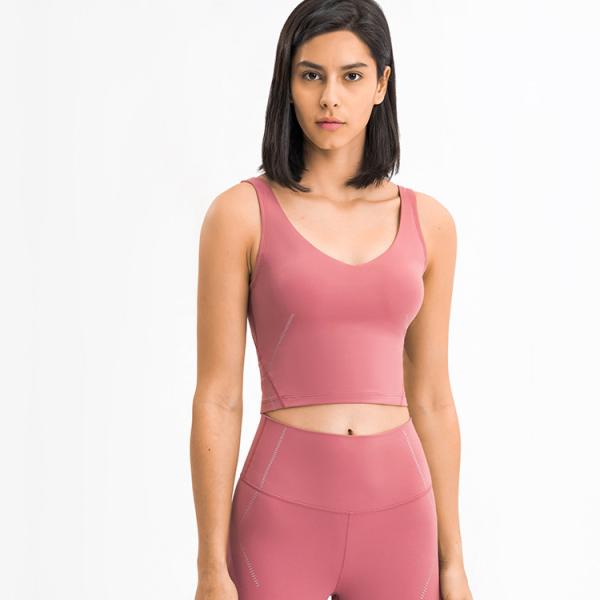 Buy cheap Stylish Printing Gymwear Sports Underwear Shockproof Running Fitness Vest Woman Sportwear from wholesalers