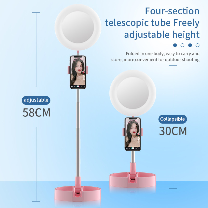 Live Streaming 12W Makeup Ring Light With Phone Holder