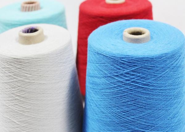 Quality Dyed 100% Spun Polyester Yarn Twist 16 -18 TPI For Knitting And Weaving for sale