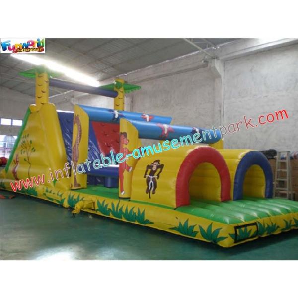 Buy cheap OEM Commercial grade 0.55mm PVC tarpaulin Kids Blow up Inflatables Obstacle Course Games from wholesalers