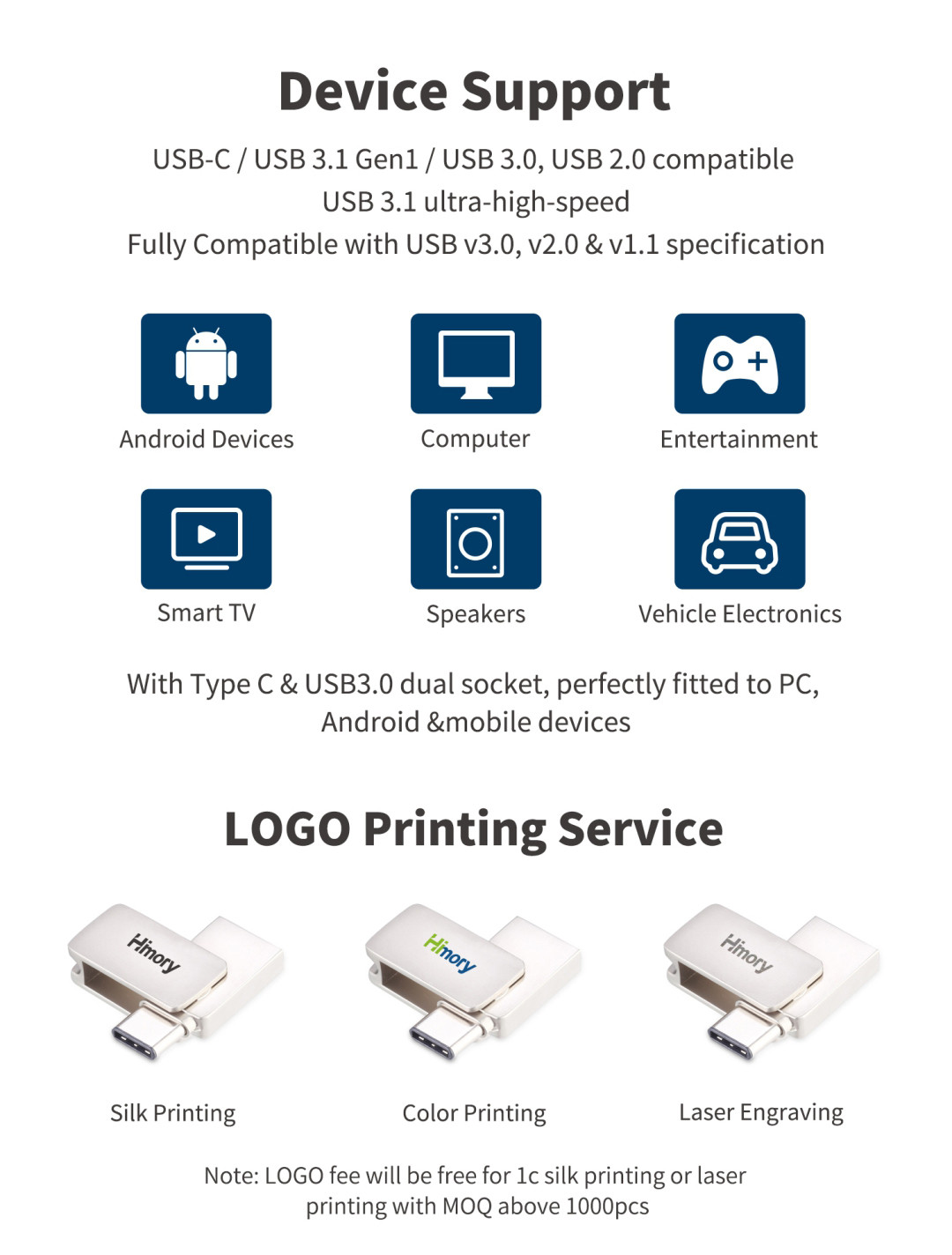 2 In 1 Metal Flashdisk Otg Type C 128gb 256gb 512gb