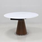 Hotel Restaurant SS Steel Furniture White Stone Round Extendable Dining Table