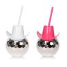 Buy cheap Pink Cowboy Hat Disco Ball Cup With Straw 600ml 20oz Food Grade Plastic from wholesalers
