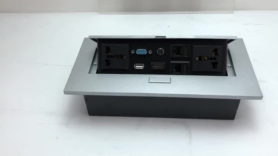 Multimedia conference desktop recessed mounted power socket with usb