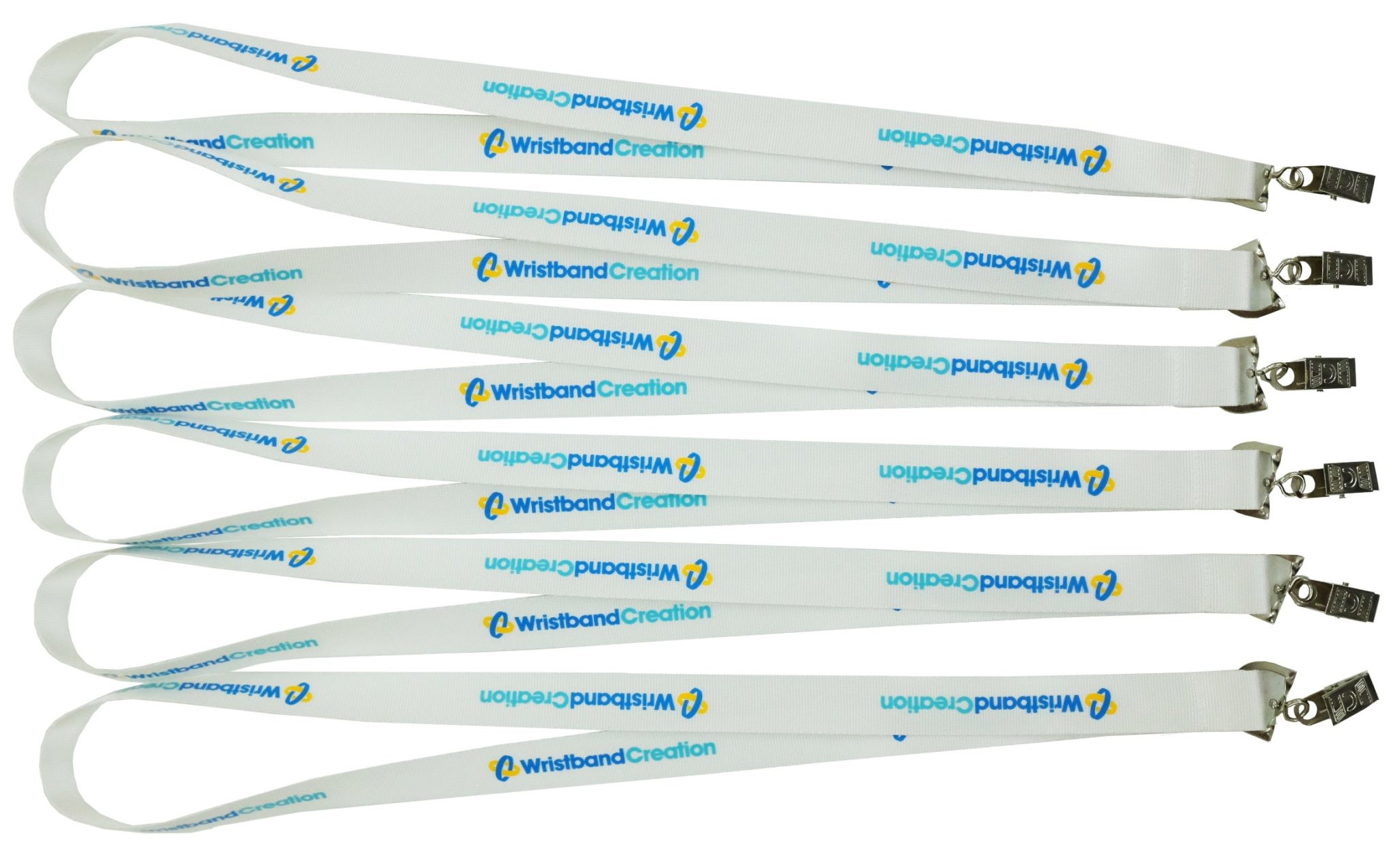 Personalized White Nylon Lanyard Strap Promotional Products Silkscreen Printing Logo