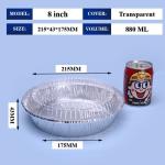 8 Inch Foil Lunch Box Container With Cover 215*175*43mm Manufacturer BBQ Takeout