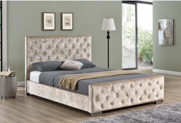Buy cheap King Size Fabric Velvet Simple Modern Wood Bed Frame Upholstered from wholesalers