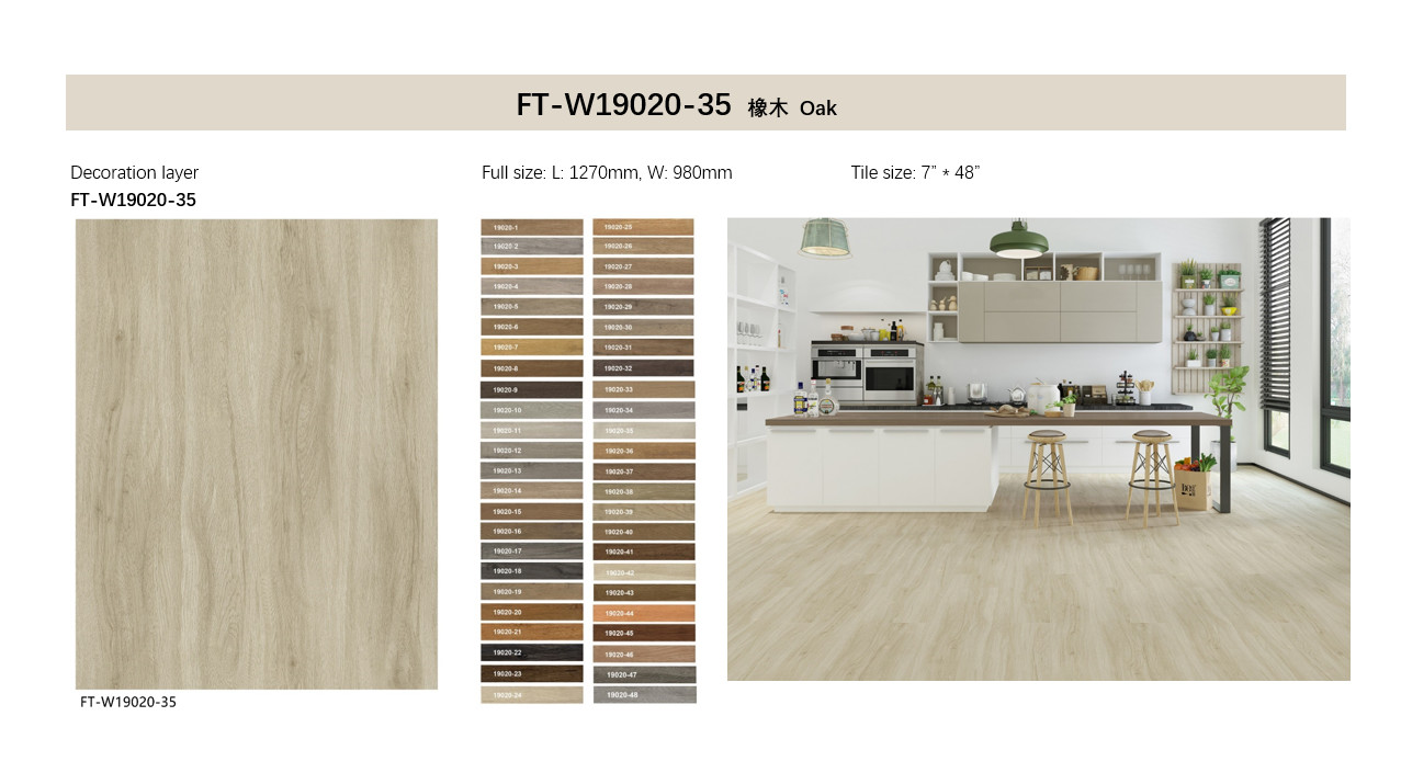Oak Grain SPC Vinyl Flooring Click Waterproof Fireproof GKBM FT-W19020