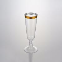 Buy cheap 150ml gold rimmed plastic champagne flutes -new elegant plastic champagne flutes product