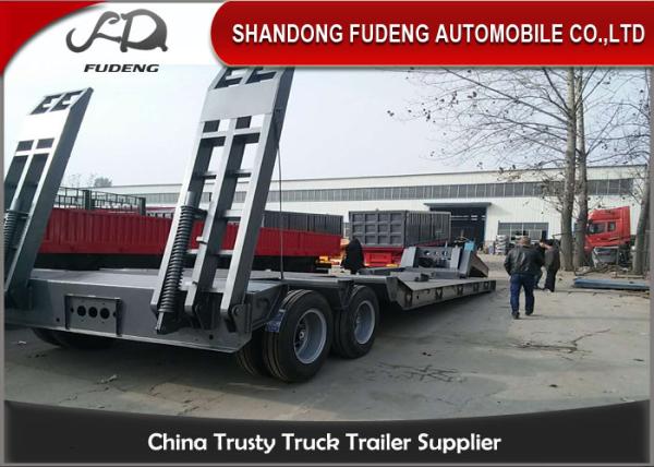Buy cheap 2 Axles Removable Gooseneck Low Bed Trailer , Heavy Machine Lowbed Trailer from wholesalers