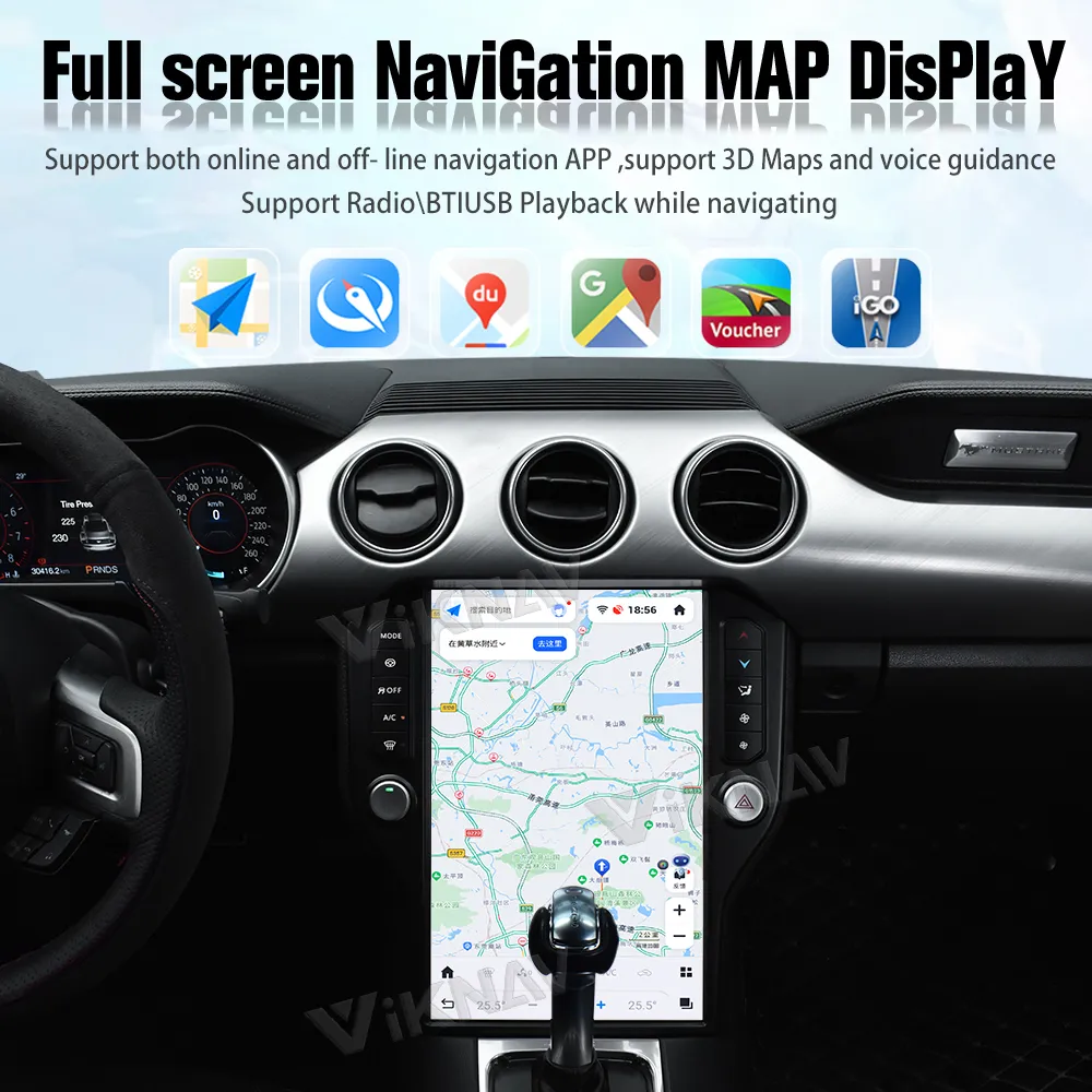 14.4 Inch Touch Screen Car Radio For Ford Mustang 2015-2022 Multimedia Player Head Unit GPS Nagivation Auto Stereo