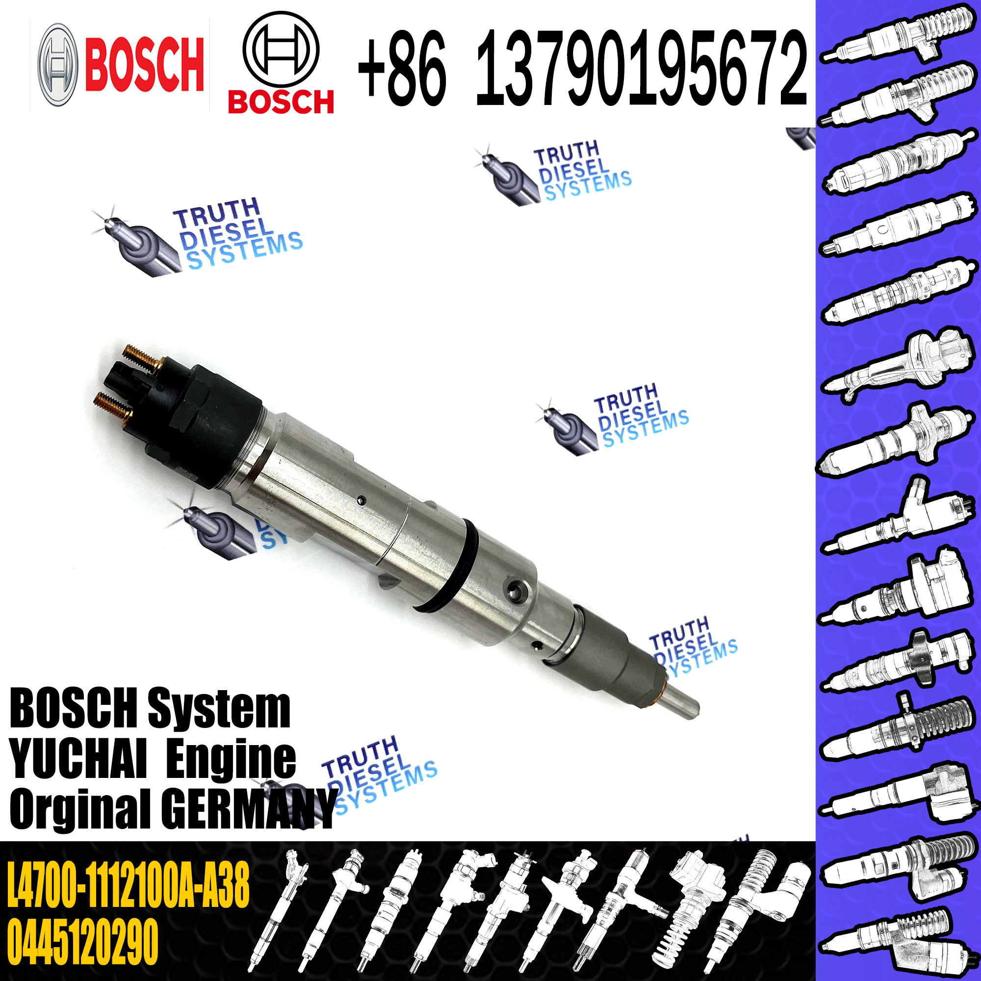 for YUCHAI common rail injector 0445120290 L4700-1112100A-A38 auto parts diesel injector nozzle 0445120290