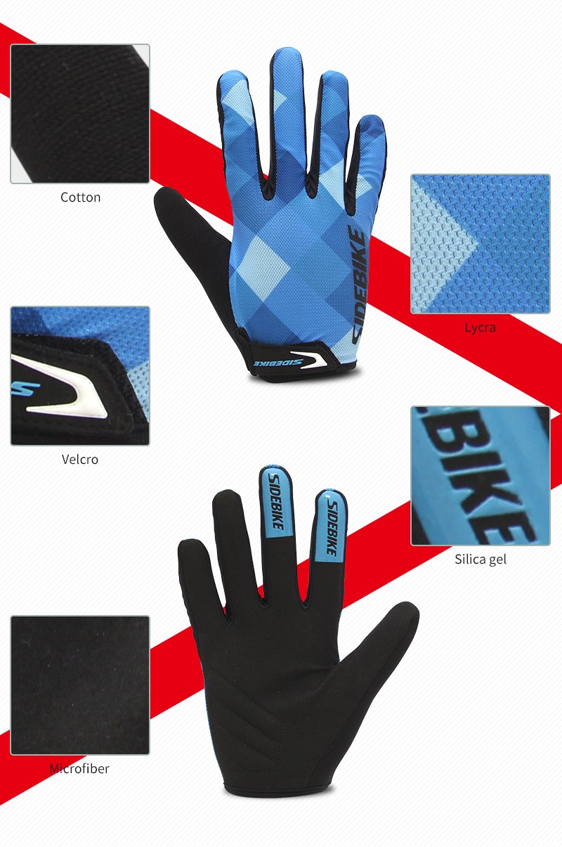 Breathable Full Finger Biking Gloves Quakeproof High Elastic Anti Vibration